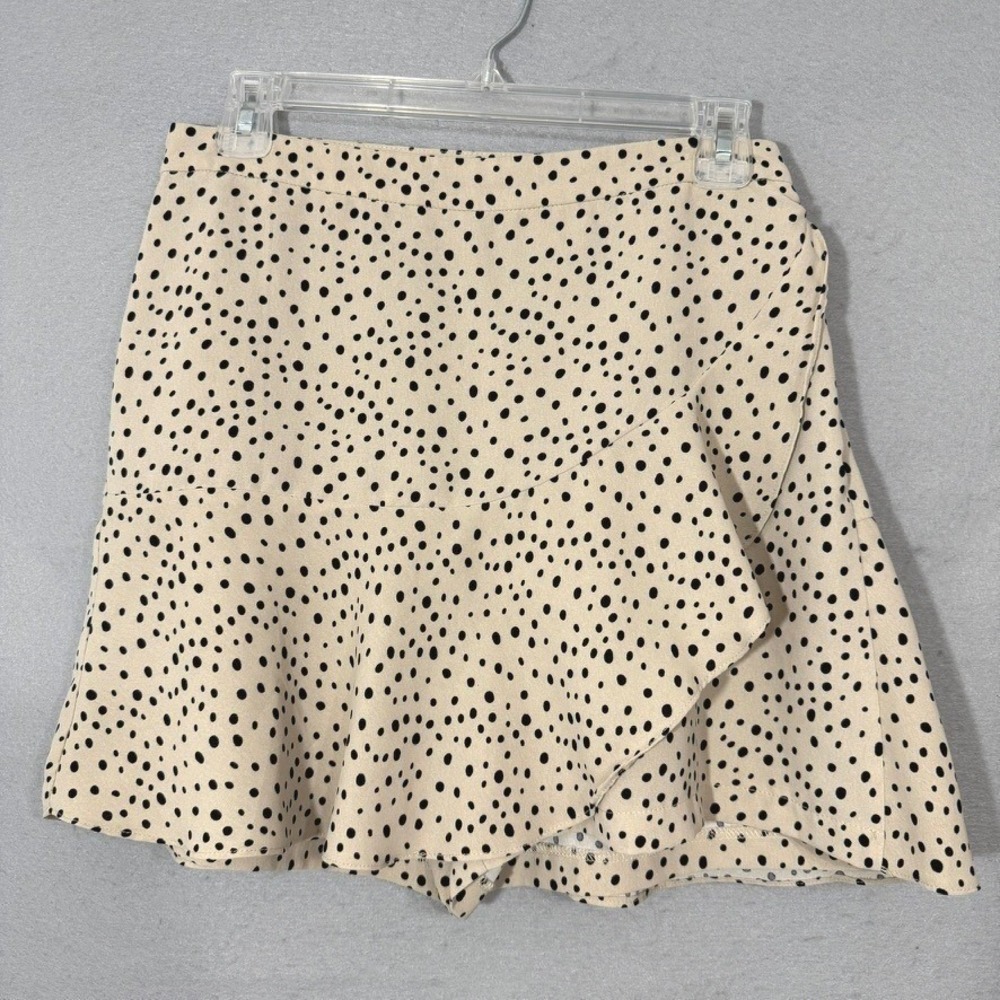 Potters Pot Polka Dot Wrap Women's Skort Size M Mini Casual Clean Girl Coquette